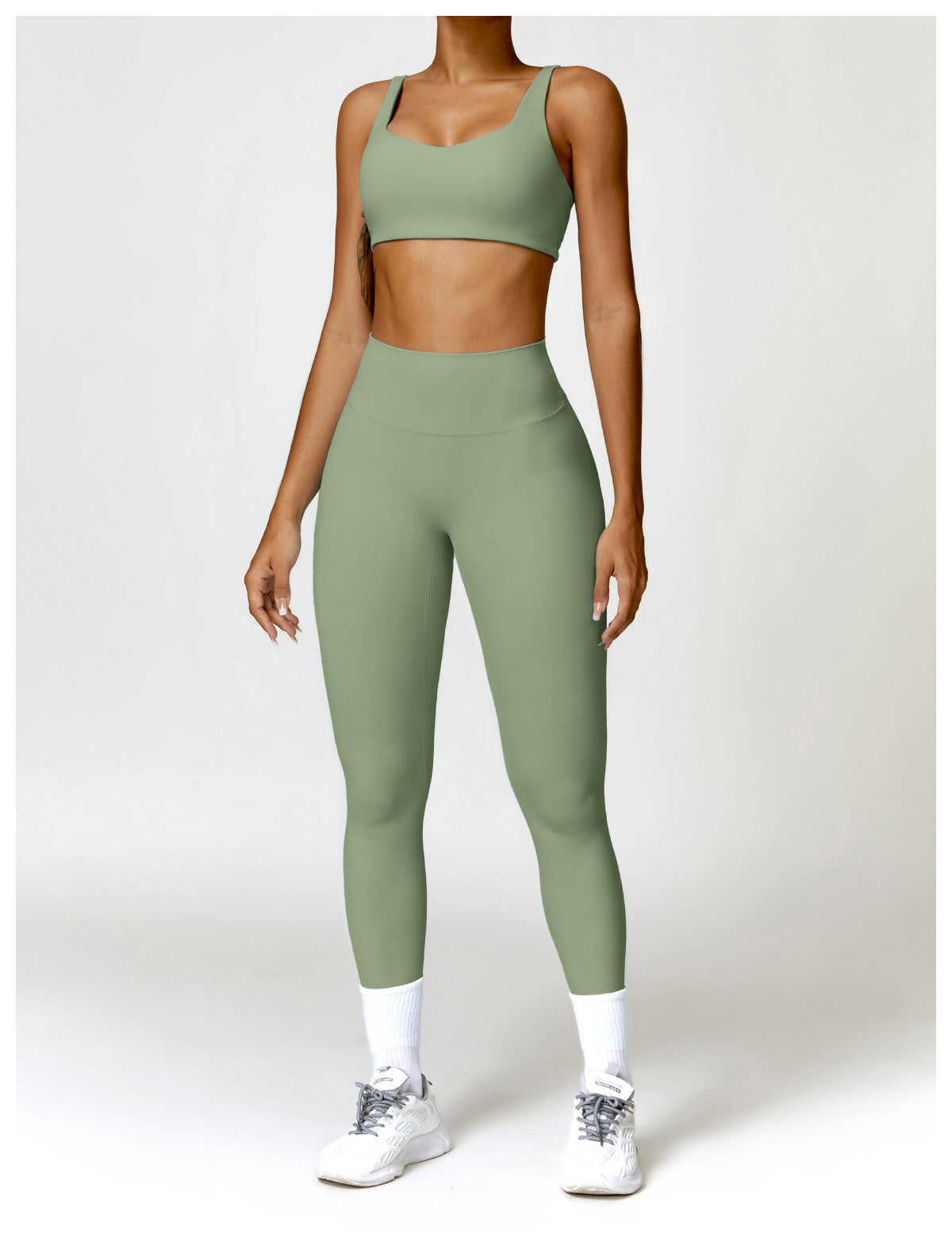 FOCUS Set Verde Olivo Top + Leggins