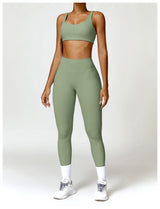 FOCUS Set Verde Olivo Top + Leggins