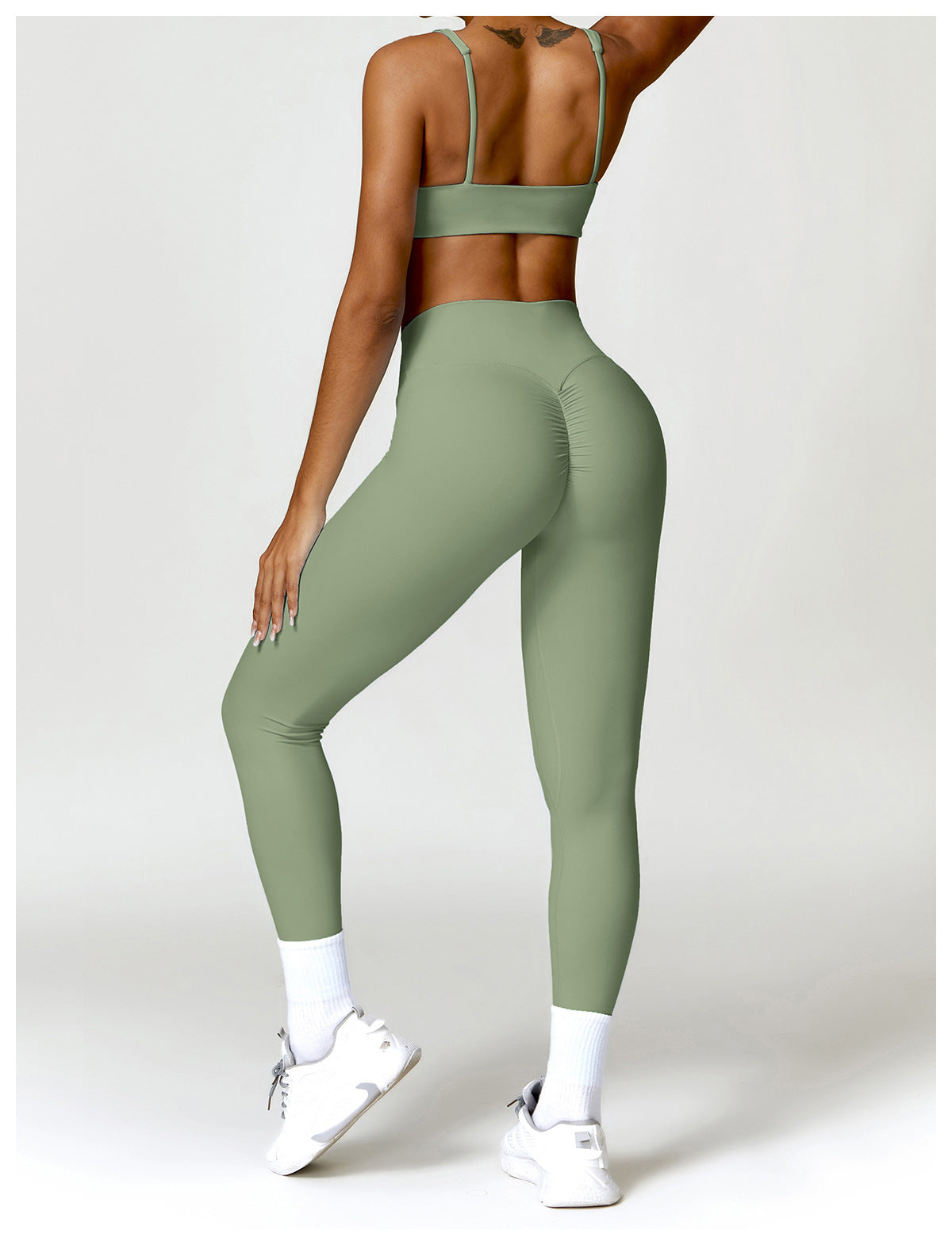 FOCUS Set Verde Olivo Top + Leggins