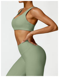 FOCUS Set Verde Olivo Top + Leggins