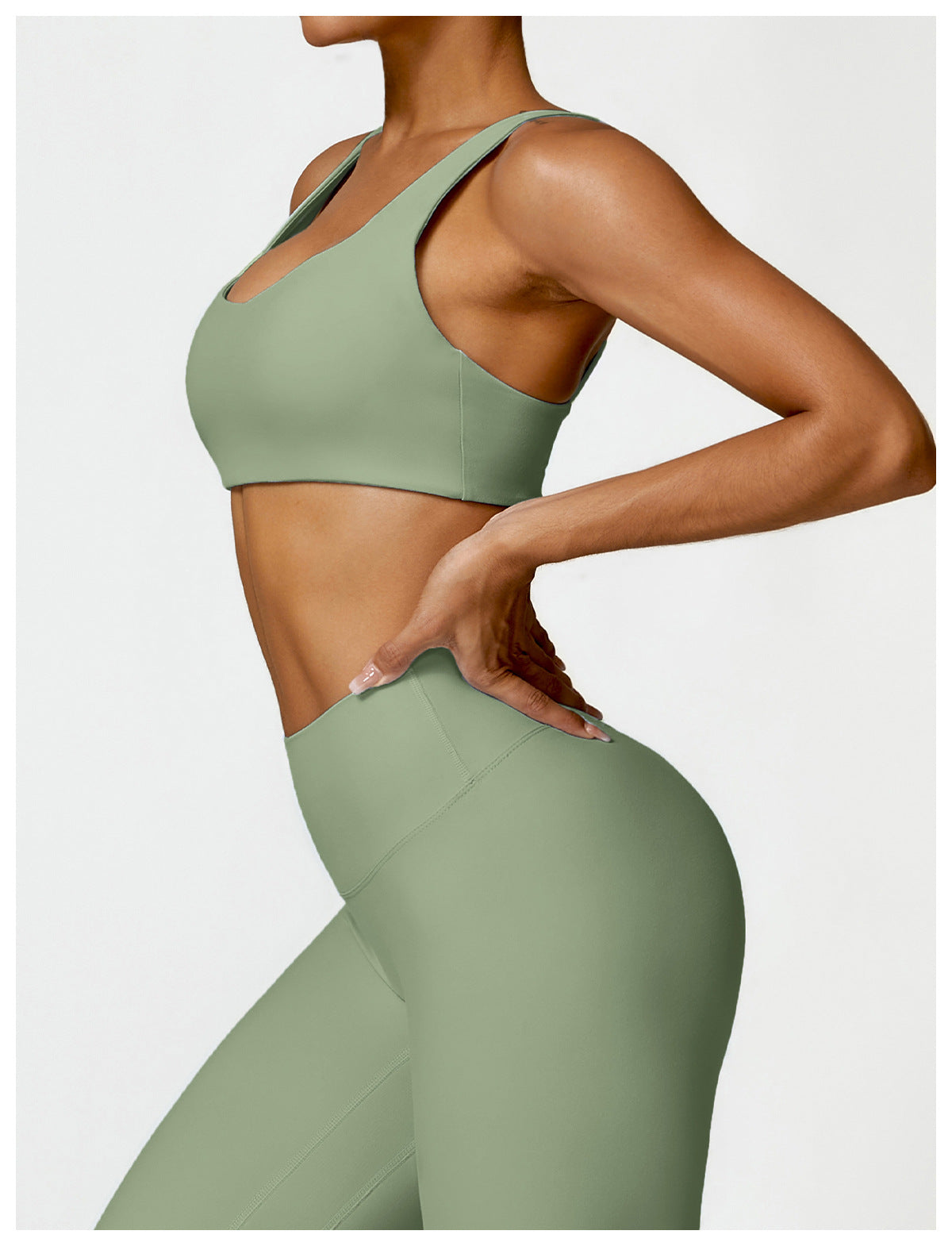 FOCUS Set Verde Olivo Top + Leggins