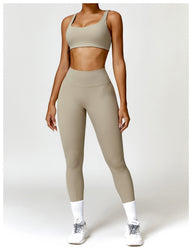 FOCUS Set Beige Top + Leggins