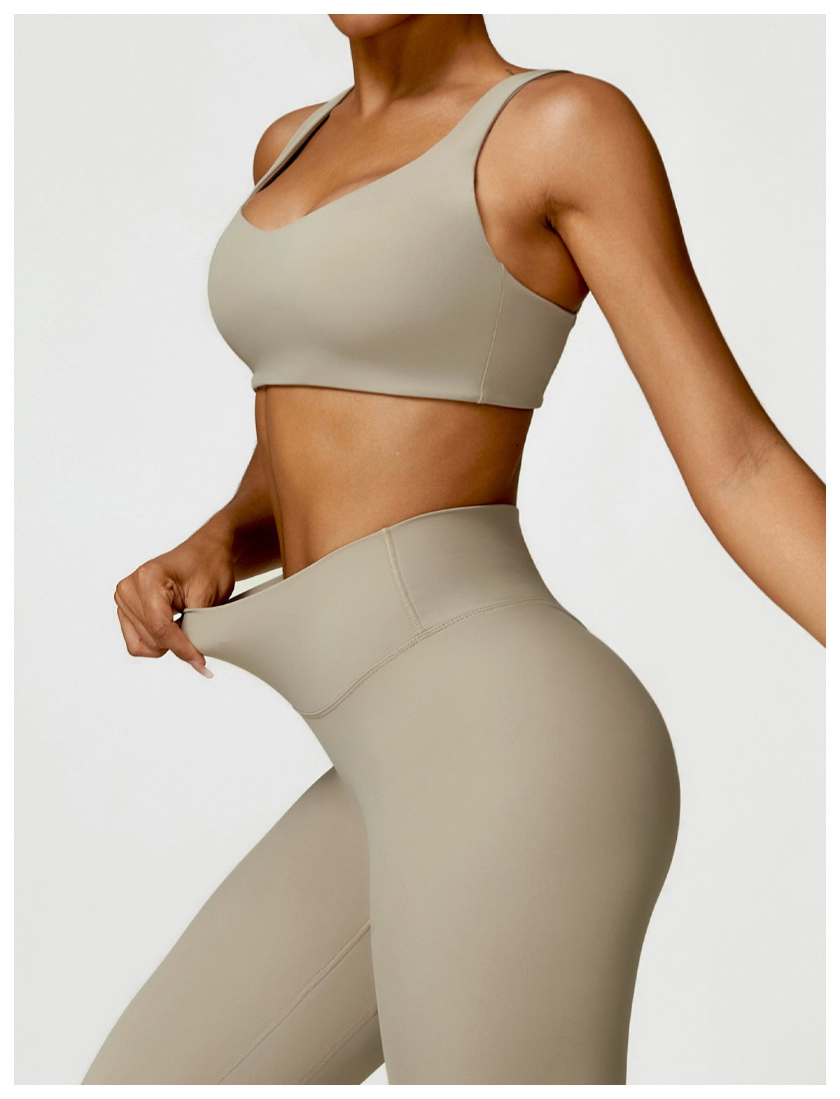 FOCUS Set Beige Top + Leggins