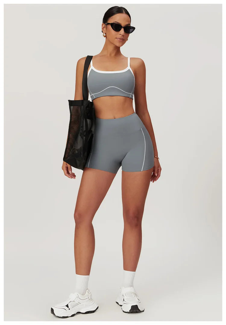 DRIVE Set Bra + Short Gris Metálico